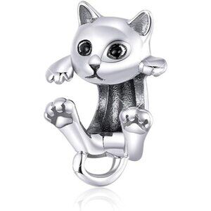 Cat 925 Sterling Silver Charms for Necklace Pendant Charms